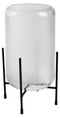 Image de Vase en verre sur support métallique Vase de fleurs Photophore Bougeoir Décoration de table Vase décoratif