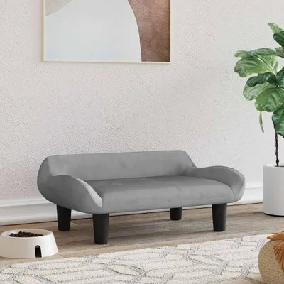 Immagine prodotto di Vidaxl Hundekorb 70x40x24 cm Samt hellgrau