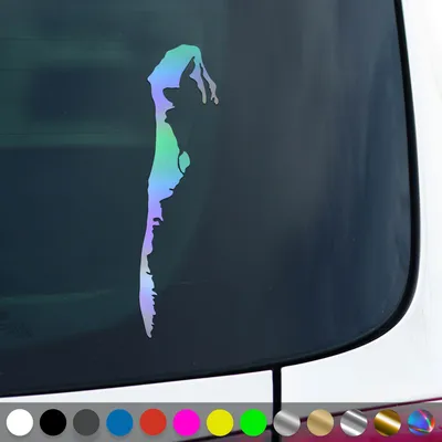 Produktbild von PantherPixel Insel Hiddensee Aufkleber Ostsee Umriss Maritim Sticker Auto Geschenkidee Farbe Oilslick-Hologramm