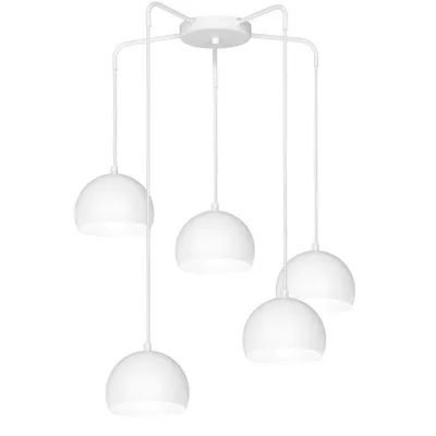 Image de Luminex blanc 5 abat-jour Sool 5xE27 15W lampe suspendue