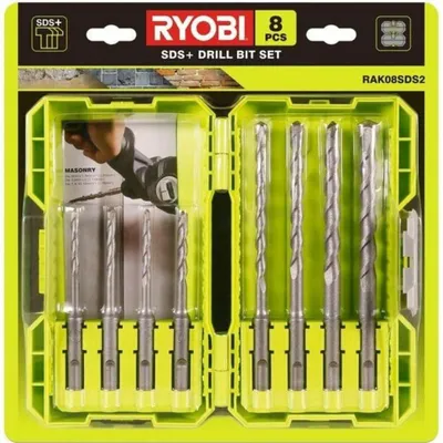 Obrázek produktu pro Ryobi RAK08SDS Sada 8 vrtacích kladiv SDS-Plus