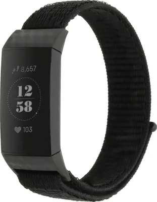 Produktbild von Strap-it Fitbit Charge 3 Armband Nylon (Schwarz)
