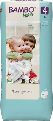 Produktbild von Bambo Nature 1000019264, Junge/Mädchen, Windel mit Klebeband, 7 kg, 14 kg, Weiß, Velcro