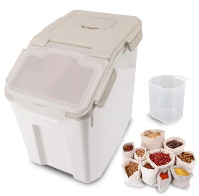 Image de Conteneur de stockage alimentaire de grande capacité, hermétique, pour le riz et les céréales