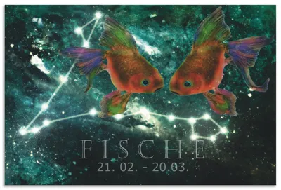 Produktbild von ARTland Wandbild Alu für Innen & Outdoor Sternzeichen - Fische Größe: 90x60 cm