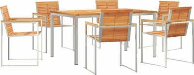 Obrázek produktu pro vidaXL Zahradní jídelní set 7 ks hnědé masivní dřevo akácie