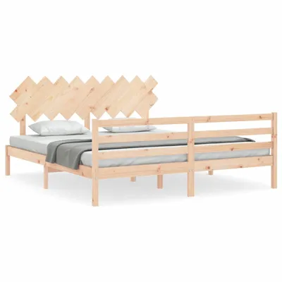 Immagine prodotto di vidaXL Letto in legno massiccio con testiera