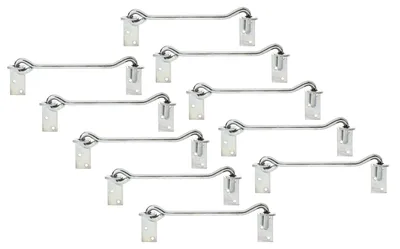 Image de Crochets de fixation Alberts 843335, avec plaques angulaires ou œillets sur plaques, galvanisés, passivés à couche épaisse, longueur 280 mm, Ø du crochet 12 mm, lot de 10