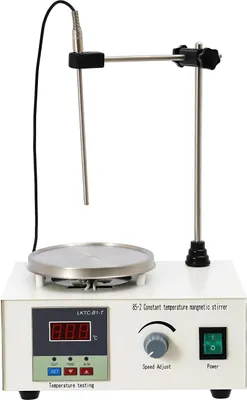 Produktbild von Magnetrührer - Labor Heizplatte - Digitales Display - 250W 0–2000 U/min - 0–99 °C - 2000 ml - Edelstahl-Heizplatte - Weiß