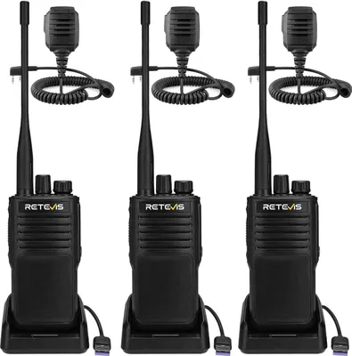 Produktbild von Retevis P62 Walkie Talkie Wasserdicht IP68, Langstrecken Funkgerät mit Lautsprechermikrofon, Dual Band Mann-Down-Alarm, 2500mAh Profi Funkgeräte Set