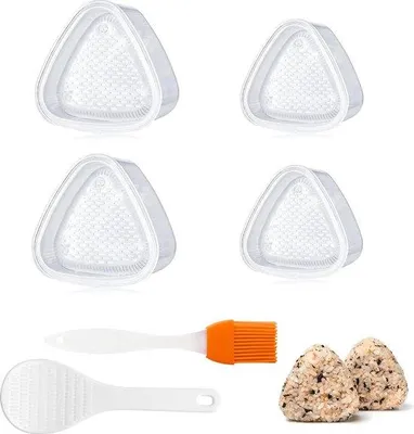 Productafbeelding van Anti-aanbak onigiri-vormset, driehoekige sushi-vormen, herbruikbare onigiri-vorm, voor het maken van sushi