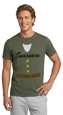 Produktbild von Spreadshirt Tanzzwerg Sieben Zwerge Karneval-Kostüm für Erwachsene Männer T-Shirt, XXL, Militärgrün