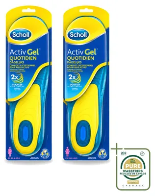 Immagine prodotto di 2 solette Scholl ActivGel per uso quotidiano, taglia 35,5 - 40,5, confezione da 2 pezzi