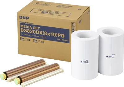 Produktbild von Fotopapier Set mit Farbbändern 20x30 cm weiß DNP DS820DX