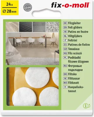 Produktbild von Fix-o-moll Filzgleiter ø28mm weiß