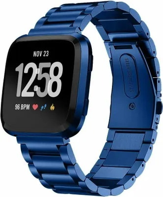 Produktbild von Strap-it Fitbit Versa / Versa 2 Gliederarmband (Blau)