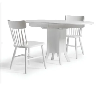 Productafbeelding van Eettafel, uitschuifbaar, hout, houten tafel, witte tafel, eethoek