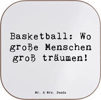 Produktbild von Mr. & Mrs. Panda Untersetzer für Gläser Spruch Basketball Träume - Weiß - Geschenk, Coaster, Teamsport, Fitness, gläseruntersetzer, Sportler, Deutschland, Teamgeist