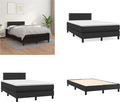 Immagine prodotto di vidaXL Letto a molle con materasso nero 120x200 cm in Pelle finta - Letto a molle - Boxspringbetten - Bett - Schlafzimmermöbel