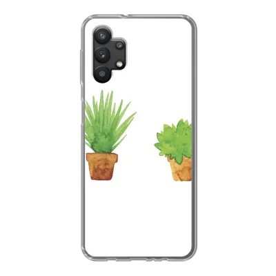 Produktbild von MuchoWow® Handyhülle Schutzhülle Hülle für Samsung Galaxy A32 5G Blumentopf - Aquarell - Pflanzen Silikon Softcase Handy Hülle - Softcase