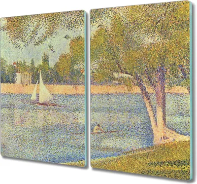 Produktbild von Coloray Herdabdeckplatte 2x30x52 cm Schneidebrett Kochplattenabdeckung Küchenbrett Hackbrett - Seine Boote