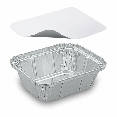 Produktbild von 20x Alu-Servierschale Aluschale eckig  250ml inklusiv Deckel