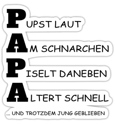 Produktbild von Spreadshirt Papa Trotzdem Jung Geblieben Sticker Aufkleber, 10 x 10 cm, Mattweiß