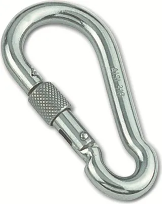 Produktbild von MARINETECH Karabinerhaken, Edelstahl A4, 8x80 mm, mit Sicherheitsmutter