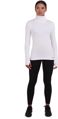Produktbild von TCA Frauen Winter Langarm Laufshirt mit Reißverschluss - Weiss, M