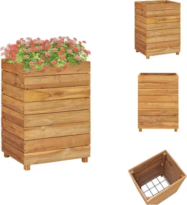 Obrázok produktu pre vidaXL Zvýšený záhon 50x40x72 cm z masívneho teakového dreva a ocele - Kvetináče a sadenice