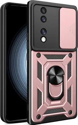 Produktbild von Hülle für Honor 70 mit Ring Ständer Halter Dia Kameraschutz TPU PC Hybrid Handyhülle Roségold