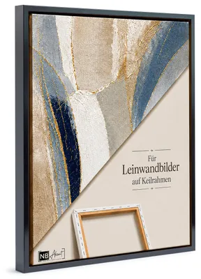 Produktbild von Monframe Schattenfugenrahmen für Leinwandbilder & Canvas 35x35 cm - Schwarz glanz - für Keilrahmen bis 22 mm Stärke - ohne Glas und Rückwand