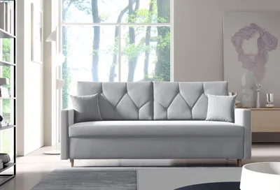 Produktbild von Schlafsofa ZORRA Hellgrau mit Schlaffunktion Bettkasten Bonellfederung 217 cm modernes Sofa