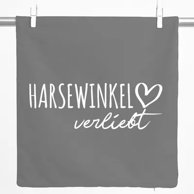 Produktbild von Huuraa Kissenbezug Harsewinkel verliebt 40x40cm Steel Grey Baumwolle Dekokissenbezug Geschenkidee