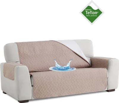Produktbild von BELMARTI TEFLON Wasserdichtes Sofaüberwürf Sofaschoner Schonbezug Sofaschutz Schutzbezug 2 Sitzer 110*195cm