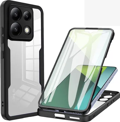 Produktbild von Schutzhülle für Xiaomi Redmi Note 13 5G, Eingebautem Displayschutz 360 Grad Komplettschutz Handyhülle Schwarz