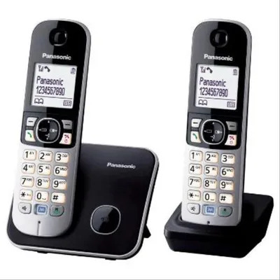 Immagine prodotto di Telefono cordless duo dect nero/argento Panasonic KXTG6812