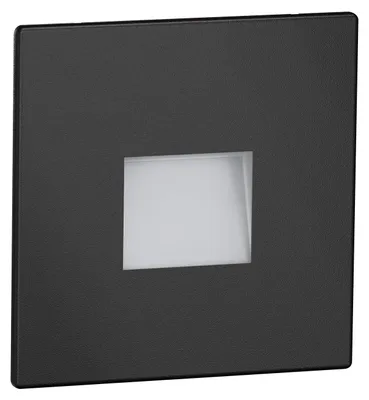 Productafbeelding van ledscom.de LED-trapverlichting/wandinbouwlamp FOW voor binnen en buiten, inbouwspot, vierkant, zwart, 85 x 85 mm, warm wit