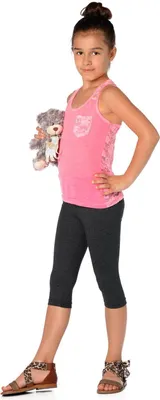 Produktbild von Kinder 3/4 Leggings in 22 Farben Baumwolle; Grafit 128