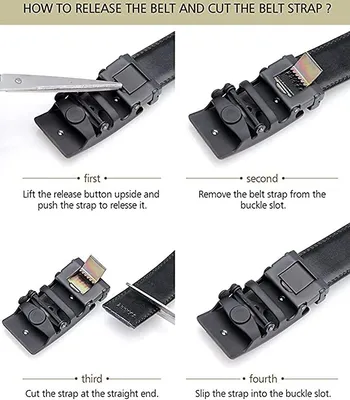 Produktbild von Nelbons Herren Gürtel Ratsche Automatik Gürtel für Männer 35mm 1 3/8" Breit Ledergürtel