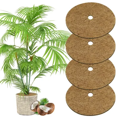 Productafbeelding van Kokosmat Mulchmat Mulchschijf - 30 cm - 4 stuks - Natuurlijke kokosvezel - Binnen en buiten
