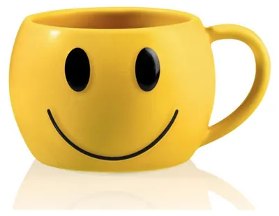 Produktbild von Keramik Kaffeetasse Smile Design beidseitig lustige Tasse
