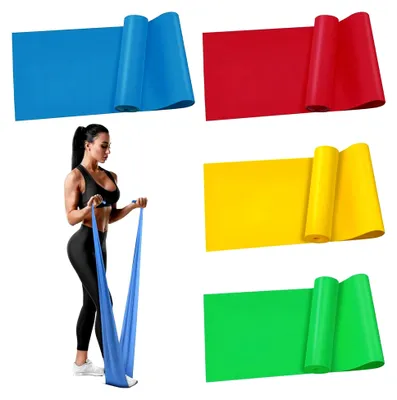 Produktbild von Fitnessbänder Set mit 4 Stück, 1,5 m lange Widerstandsbänder für Krafttraining