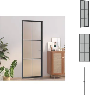 Produktbild von vidaXL Innentür 76x201,5 cm Schwarz Mattglas und Aluminium - Haustüren
