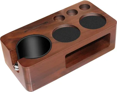 Produktbild von Multifunktionales Kaffee-Stampfer-Rack, geeignet zur Aufbewahrung von 51–58 mm Tampern, Walnuss-Stampfer-Rack, Kaffee-Siebträger-Rack