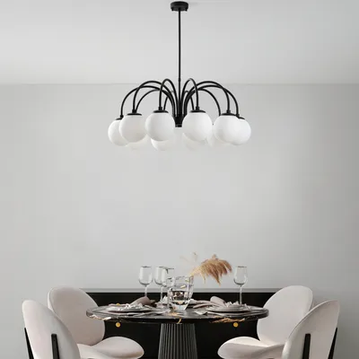 Produktbild von Opviq, Sferýs - 13940, Kronleuchter, Schwarz, METALLKÖRPER, 75 x 75 x 60 - 80 cm