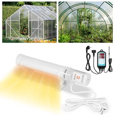 Produktbild von Ikodm Pflanzenheizung 60W mit Zeitschaltfunktion, kompakte Gewächshausheizung 220–240V
