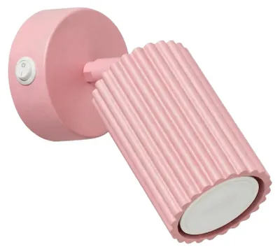 Image de Applique KARBON rose avec interrupteur, 1xGU10 10 W, aluminium, 16 x 16 x 8 cm, Sollux Lighting