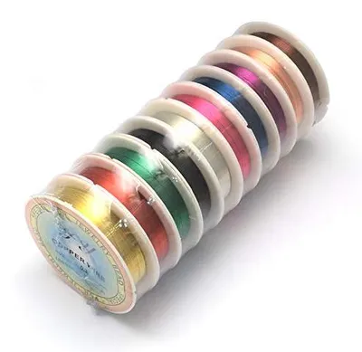 Kupferdraht 0,6 mm, 10 Rollen, 70 m, gemischte Farben, flexibel