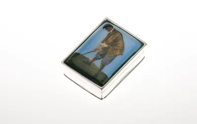 Produktbild von Pillendose rechteckig/Golfer 925/000 3,5 x 2,5cm